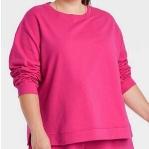 Ava & Viv Pullover Sweatshirt Hot Pink